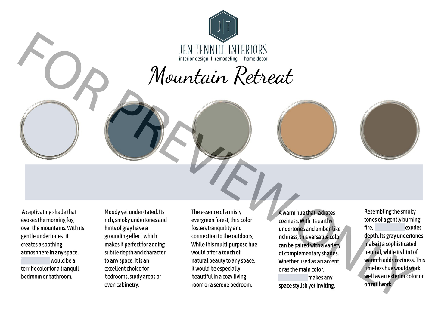 Mountain Retreat Paint Palette