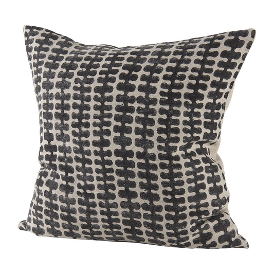 Beige and Black Ikat Pillow